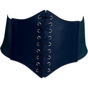 FIFO Effen Unisex Dames Korset, Ruimer Verstelbaar, Elegant, Esthetisch, Marineblauw