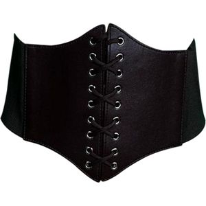 FIFO Effen Unisex Dames Korset, Ruimer Verstelbaar, Elegant, Esthetisch, Zwart