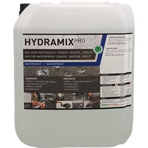 Cement waterdicht maken - Cementmix additief - Voegen waterdicht maken - Waterdicht beton - Waterdichte mortel - Hydramix Pro - 10L