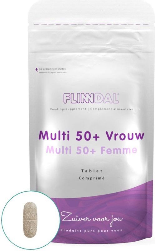 Flinndal Multi 50+ Tabletten - Multivitamine Voor Behoud van Vitaliteit - Voor Vrouwen van 50 tot 70 Jaar - 90 Tabletten