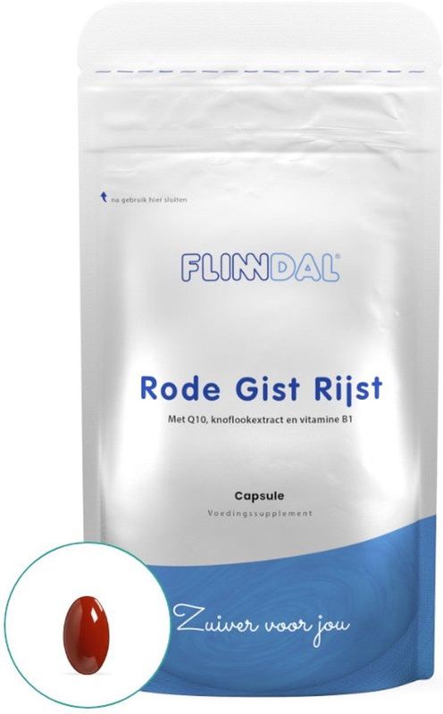 Flinndal Rode gist Rijst Capsules - Goed voor het Cholestrerol - 90 Capsules