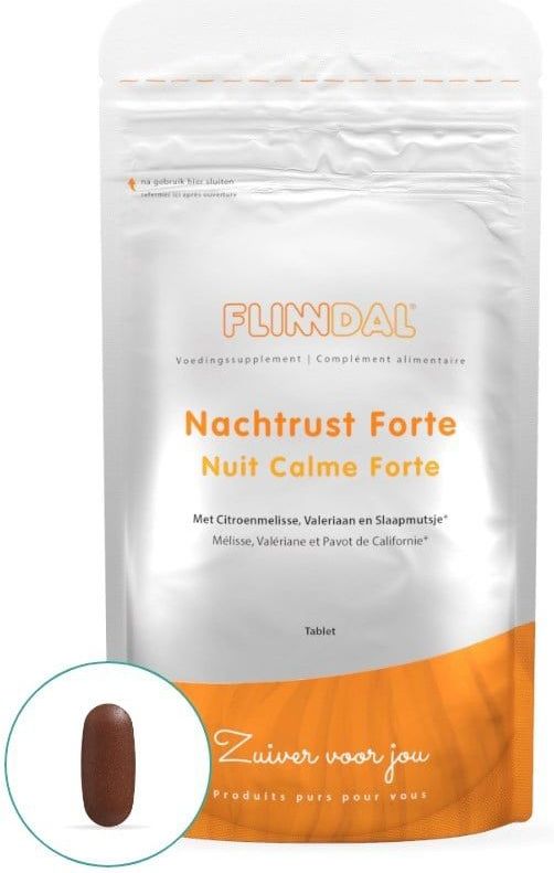 Flinndal - Nachtrust Forte - Tabletten - Hoog Gedoseerd - 30 Tabletten