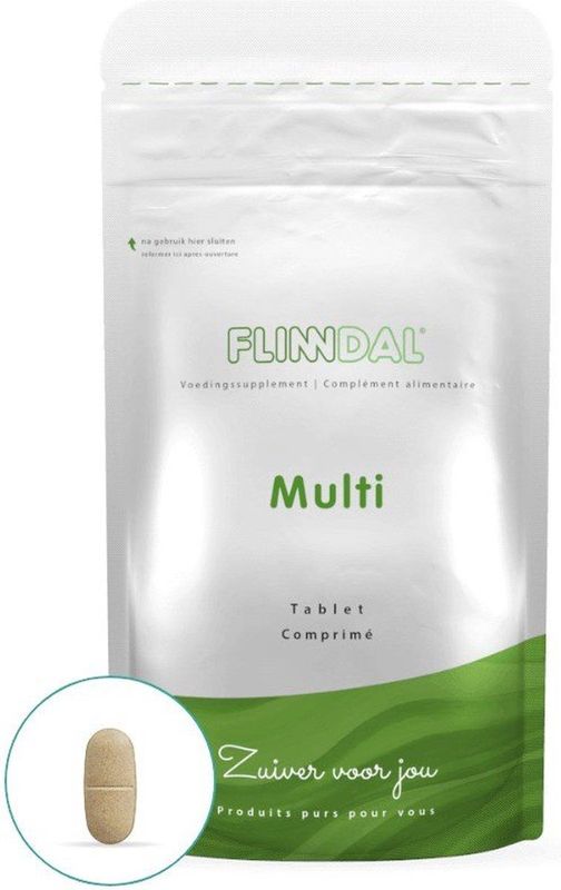 Flinndal Multi Tabletten - Multivitamine met 13 Vitaminen - Tot 100% van de ADH - 30 Tabletten