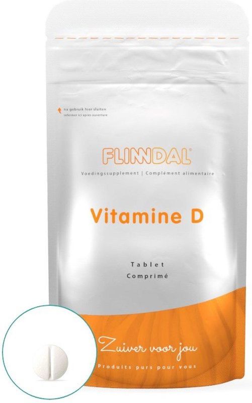 Flinndal Vitamine D Tabletten - Voor Botten, Spieren en Weerstand - 400 IE - 10 mcg Tabletjes met Vitamine D3 - 90 Tabletten