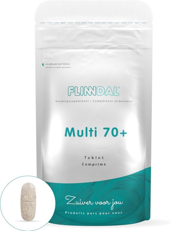 Flinndal Multi 70+ Tabletten - Multivitamine voor 70 jaar en ouder - Met Extra Vitamine D, B11 en B12 - 30 Tabletten