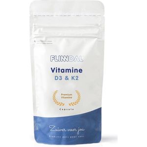 Flinndal Vitamine D3 & K2 Capsules - 62,5 mcg Vitamine D3 (2500 IE) - 100 mcg Vitamine K2 - Combinatie om Botten Gezond te Houden - 30 Capsules