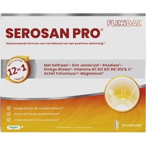 Serosan Pro 30 capsules (Geavanceerde formule voor het behoud van een positieve stemming*) - 30 Capsules - Flinndal