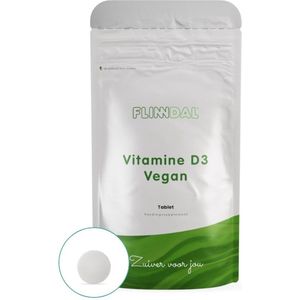 Vitamine D Vegan 90 tabletten (Uitstekend opneembare, veganistische vorm van vitamine D3) - 90 Tabletten - Flinndal