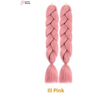 Vlechthaar Synthetisch 58cm (III Pink) | Haar Vlechten Extensions | Synthetisch haar - Vlechtharen 2 pakken x 58cm per stuk