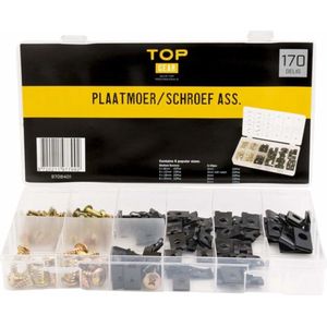 Topgear Plaatmoeren en schroeven set - 170-delig - veelzijdig en duurzaam