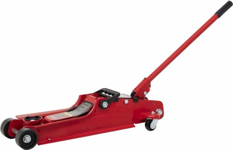 Topgear Laag model garagekrik - 2.5 ton - 85 mm - rood - eenvoudig en snel opkrikken