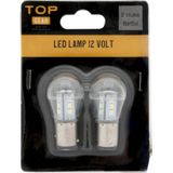 Topgear - LED-autolampen - 12V - BA15S - Set van 2 - Heldere Verlichting