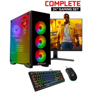 ScreenON - Gaming Set T46187 -S2 (GamePC.T46187 + 24 Inch Monitor + Toetsenbord + Muis)