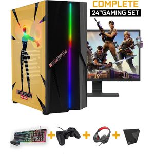 ScreenON - Complete Fortnite Gaming PC Set - X18899 - V1 ( Game PC X18899 + 24 Inch Monitor + Toetsenbord + Muis + Controller )