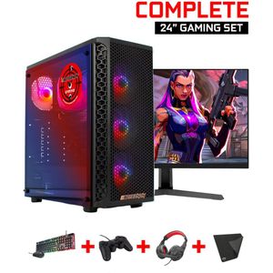 ScreenON - Gaming Set Y24684-W1 (GamePC.Y24684 + 24 Inch Monitor + Toetsenbord + Muis)