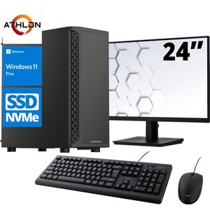 ScreenON - Office Set - X100125 - (OfficePC.X100125 + 24 Inch Monitor + Toetsenbord + Muis) + WiFi & Bluetooth