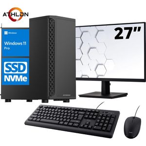 ScreenON - Office Set - X101125 - (OfficePC.X100125 + 27 Inch Monitor + Toetsenbord + Muis) + WiFi & Bluetooth