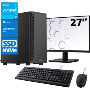 ScreenON - Office Set - Z400125 - V2 - (OfficePC.Z400125 + 27 Inch Monitor + Toetsenbord + Muis) + WiFi & Bluetooth