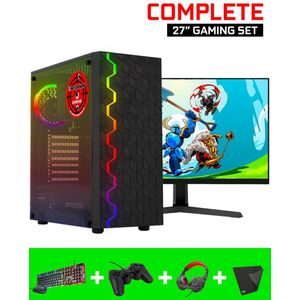 ScreenON - Gaming Set - K2 - Intel Core i3 - 240GB M.2 SSD - UHD Graphics 630 - (GamePC + 27 Inch Monitor + Toetsenbord + Muis)