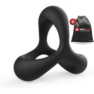 Quick Relief Cockring Ultra™ Official - Penis Ring - Langere, Hardere Erecties - Zacht & Stretchy - Sex Toy voor Koppels - Seksspeeltjes voor Mannen - 3 cm - Zwart