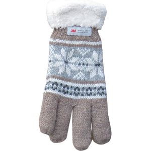 Handschoenen dames 3M Thinsulate met manchet camel - 50% wol