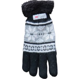 Handschoenen dames 3M Thinsulate met manchet zwart - 50% wol