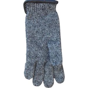 Handschoenen dames van 100% wol en met echt leren randje antraciet (XL)