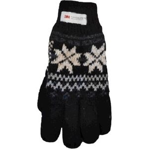 Handschoenen dames winter met Thinsulate voering (deels met wol) zwart