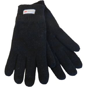 Thinsulate handschoenen dames gebreid zwart - 30% wol
