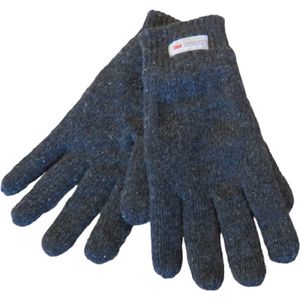 Thinsulate handschoenen dames gebreid antraciet - 30% wol
