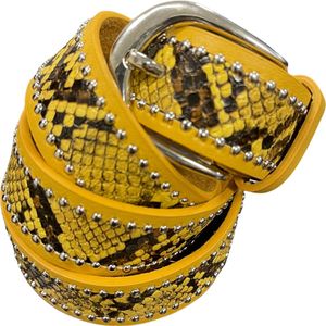 Riem binnenkant leer - snake motief - studs