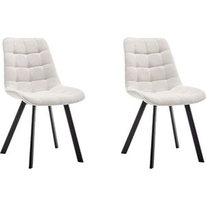 Furnihaus Eetkamerstoel Felix Boucle Creme Set van 2