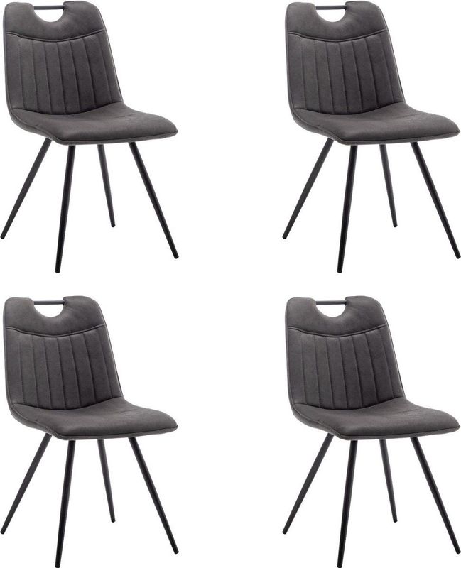 Furnihaus Eetkamerstoel Leon Microvezel Antraciet Set van 4