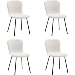 Furnihaus Eetkamerstoelen Set van 4 - Luca - Teddy - Creme