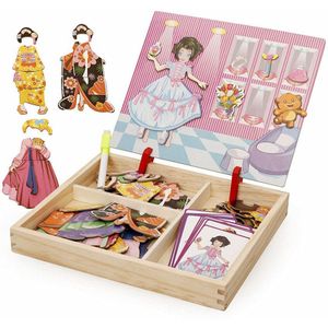 Educatief Speelgoed Puzzels Tekentafel Wodden Dressing Jigsaw Meisjes Magnetische Prinses