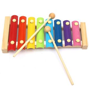 Houten 8 Tones Multicolor Xylofoon Houten Muziekinstrument Speelgoed Voor Baby Kids BM88