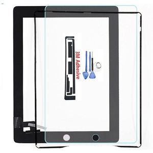 Tablet Touch Screen Voor IPad2 A1395 A1396 A1397 Digitizer Voor Pane Vervanging Touchscreen + Gehard Glas Middelste Frame
