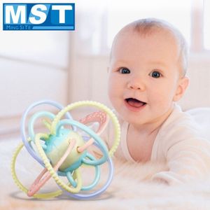 Educatief Baby Rammelaars Ontwikkeling Grijpen Bal Zachte Siliconen Tandjes Speelgoed Muziek Hand Bell Voor Baby &#39;S 0-12 Maanden Pasgeborenen