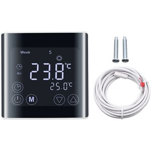 230V Ac Digitale Lcd Temperatuurregelaar Heaing Thermostaat Touchscreen Thuis Warme Vloer Kamertemperatuur Controller