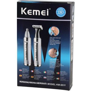 Kemei Elektrische Neus En Oor Trimmer 2 In 1 Gezichtsverzorging Haar Trimmer Voor Mannen Persoonlijke Verzorging Gereedschap Kleine Clipper met Cutting Gidsen