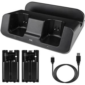 Wii U Lader, Wii Laadstation Wii Dock Stand Voor Wii Remote En Wii U Gamepad, 2 Stuks 2800Mah Batterijen En Opladen Cor