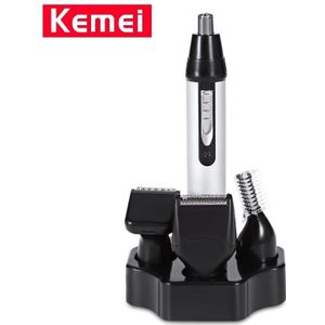 Kemei KM-6650 4 In 1 Neus Oor Trimmer Elektrische Scheren Veilig Face Care Clipper Trimmer Voor Man En Vrouw Voor neus Haar Trimer