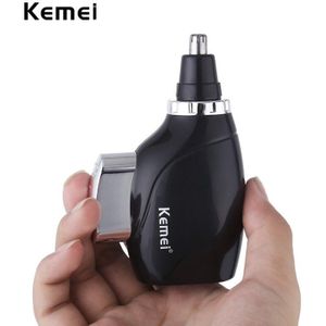 Kemei Handleiding Kleine Neus Oor Trimmer Veiligheid Gezichtsverzorging Mini Neus Tondeuse Voor Mannen Ontharing Wasbaar Draagbare Apparaat KM-664