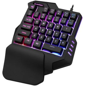 Gaming Toetsenbord Enkele Hand Mini Usb Wired 35 Toetsen 6400Dpi Muis Combo Een Eentje Voor Mobiele Smartphone 7 Kleuren led Backlight