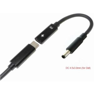 Laptops Snel Opladen Kabel Pd Vrouwelijke Usb-C Type C Naar Dc 4.5X3.0X0.6 Mm Voor dell 65W Xps L321X, xps L322X P29G Serie