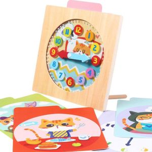 Tijd Cognitieve Intelligentie Speelgoed Voor Baby 3-6 Jaar Digitale Houten Klok Peuter Vroege Onderwijs Cognitieve Kind Spel