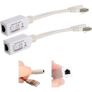 2 Stuks Gratis Gigabit Poe Injector 12V-56V Input Connector Kabel Poe Splitter/Poe Injector voor Mikrotik Modus B Bediening