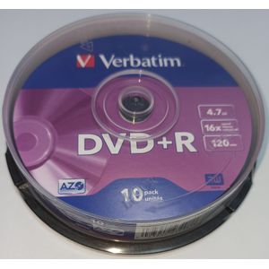 Verbatim #43498-Dvd + R, 4.7 Gb, 16x, 120 Min (10 Unidades)