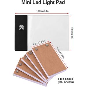 Flip Boek Kit Met Licht Pad Led Licht Box Tablet 300 Sheets Tekening Papier Flipbook Met Binding Schroeven Voor Tekening tracing