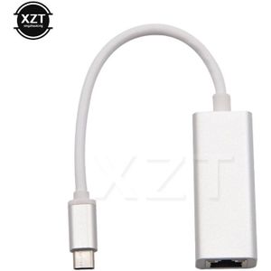 Usb Ethernet Adapter Usb C Type-C Netwerkkaart Te RJ45 Lan Wired Voor Macbook Windows 8/10 Laptop 10M/100M/1000M Aluminium